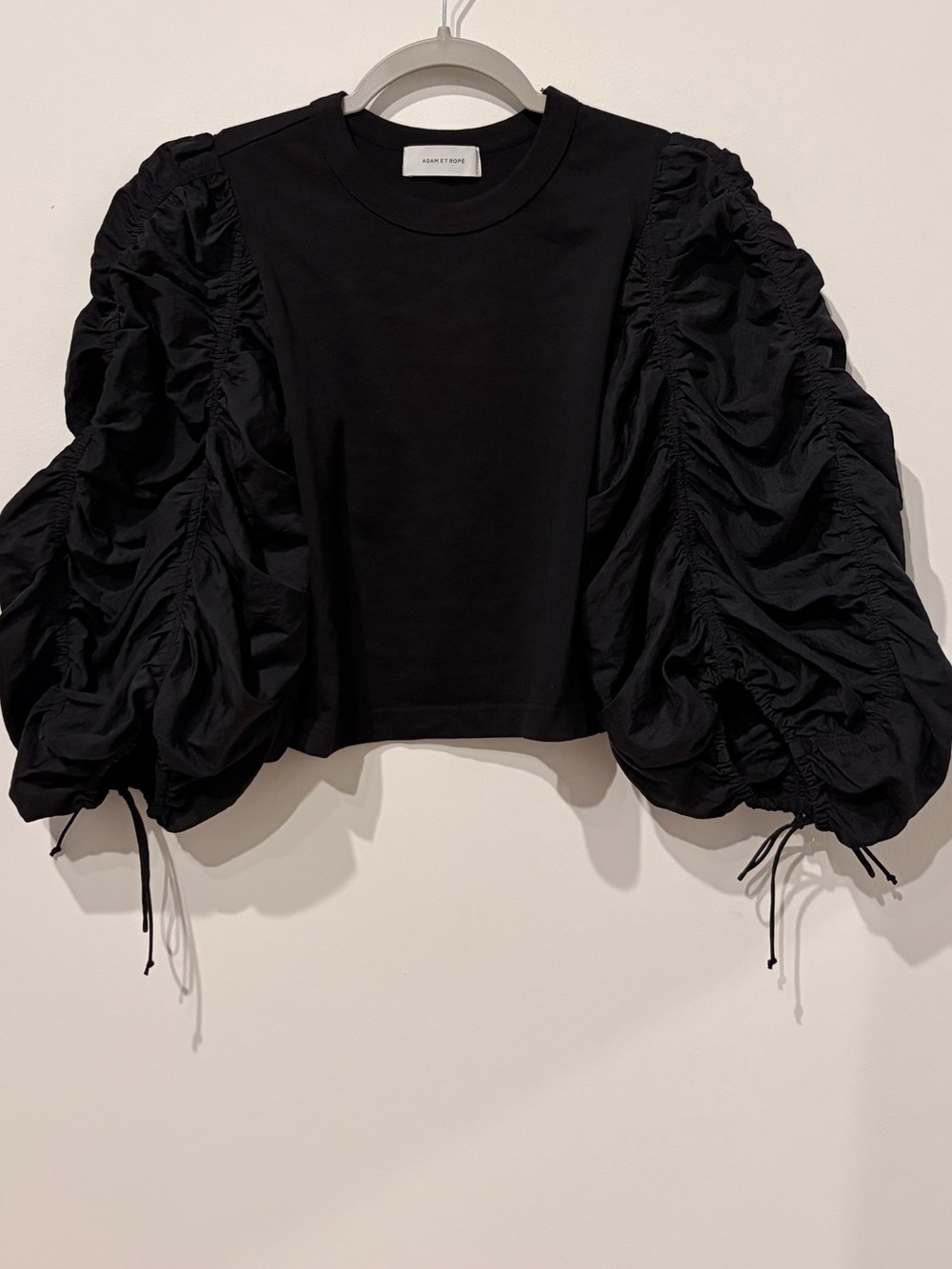 ADAM ET ROPÉ Black Ruched Puff Sleeve Top - Picture 4 of 8